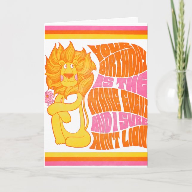 I Ain't Lion Birthday Letterpress Card (Front)
