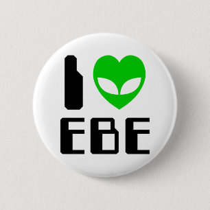 I Alien Heart EBE 6 Cm Round Badge