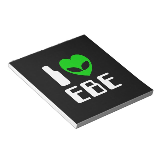 I Alien Heart EBE Notepad (Angled)