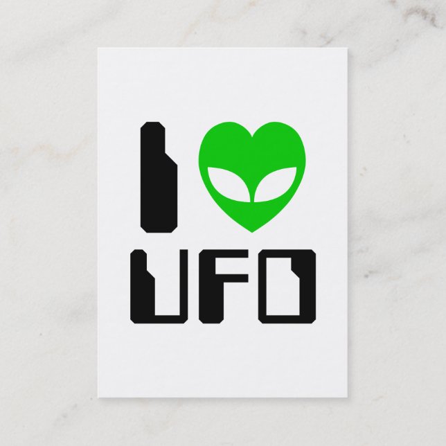 I Alien Heart UFO Business Card (Back)