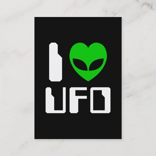 I Alien Heart UFO Business Card (Back)