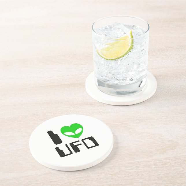 I Alien Heart UFO Coaster (Side)