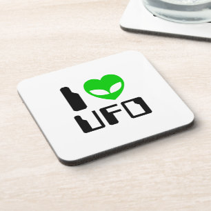 I Alien Heart UFO Coaster