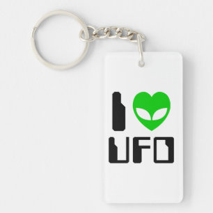 I Alien Heart UFO Key Ring