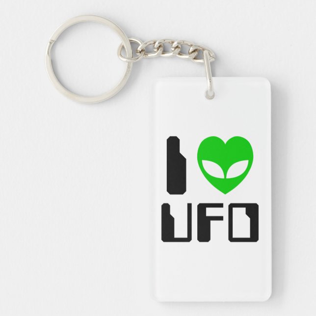 I Alien Heart UFO Key Ring (Front)
