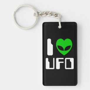 I Alien Heart UFO Key Ring