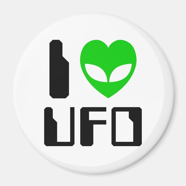 I Alien Heart UFO Magnet (Front)