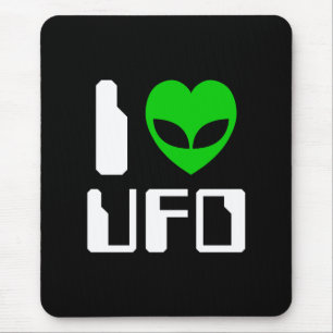 I Alien Heart UFO Mouse Mat