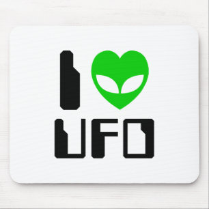 I Alien Heart UFO Mouse Mat