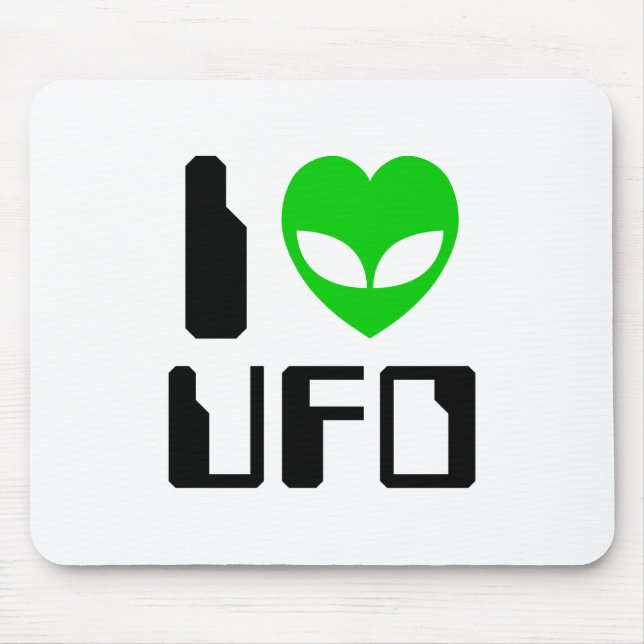 I Alien Heart UFO Mouse Mat (Front)