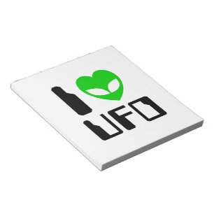 I Alien Heart UFO Notepad