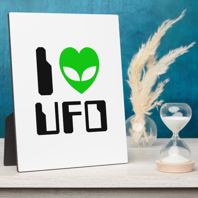 I Alien Heart UFO Plaque (Side)