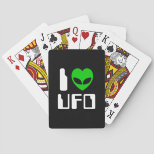 I Alien Heart UFO Playing Cards