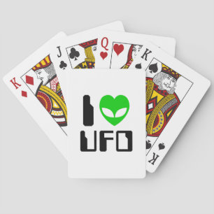 I Alien Heart UFO Playing Cards