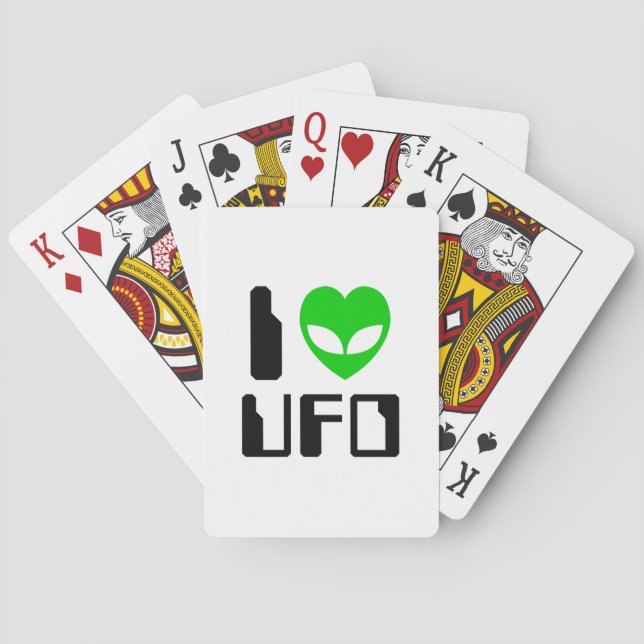 I Alien Heart UFO Playing Cards (Back)