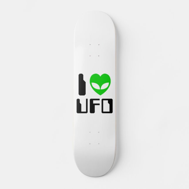 I Alien Heart UFO Skateboard (Front)