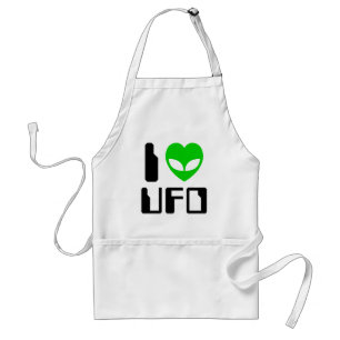 I Alien Heart UFO Standard Apron