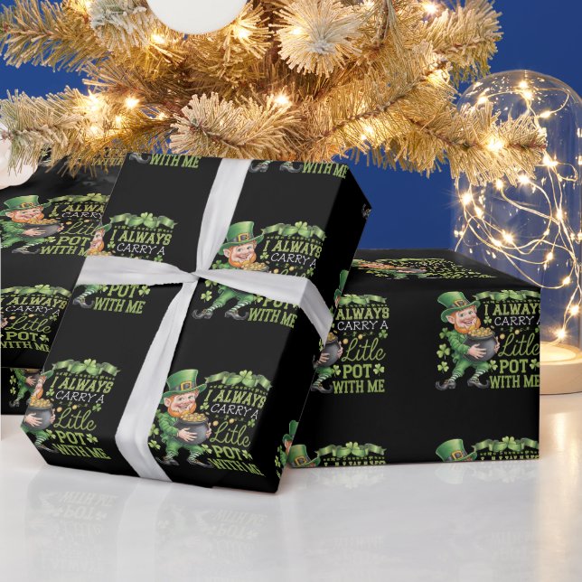 I Always Carry A Little Pot With Me Funny Wrapping Paper (Holidays)