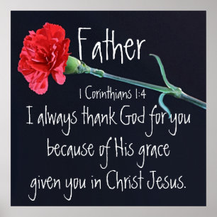 I always thank God for you Father bible verse Poster