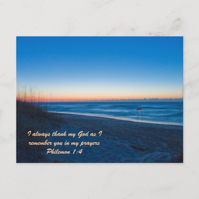I always thank my God as I remember you in my pray Postcard (Front)