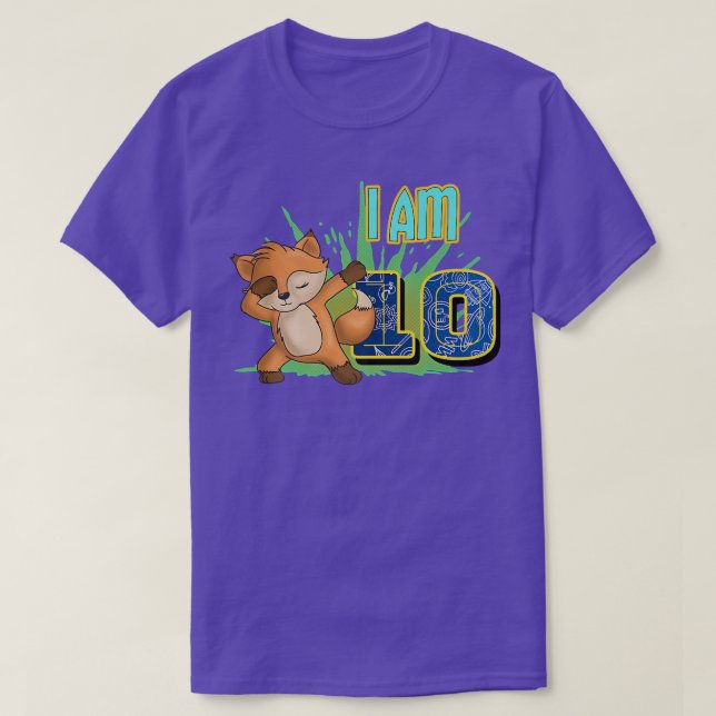 I Am 10 Birthday Dabbing Fo T-Shirt (Design Front)