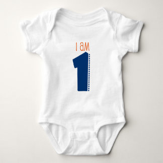 "I Am 1" 1st birthday Baby Bodysuit