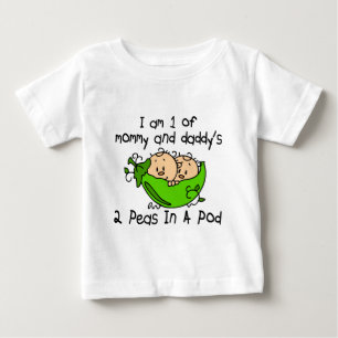 I Am 1 Of Mummy & Daddy's 2 Peas In A Pod Baby T-Shirt