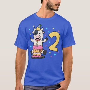 I am 2 with cow kids birthday 2 years old T-Shirt