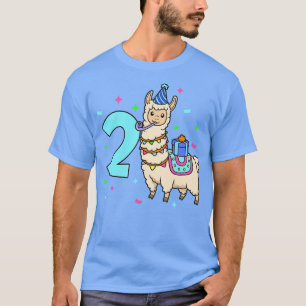 I am 2 with Lama kids birthday 2 years old T-Shirt