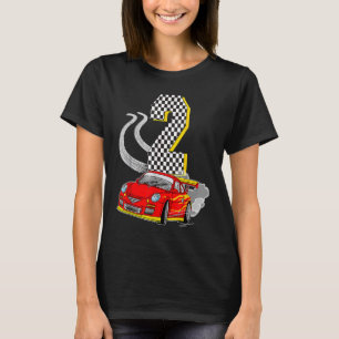 I Am 2 Years Old Racing Car Toddler Crew 2nd Birth T-Shirt