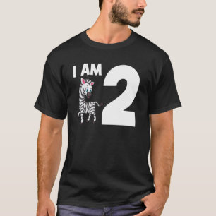 I Am 2 Zebra 2 Years Old T-Shirt