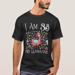 I am 38 Years Old Llama Happy 38th Birthday Mum Ou T-Shirt
