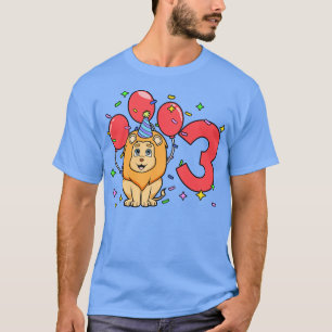 I am 3 with lion kids birthday 3 years old T-Shirt