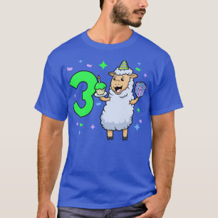 I am 3 with sheep girl birthday 3 years old T-Shirt