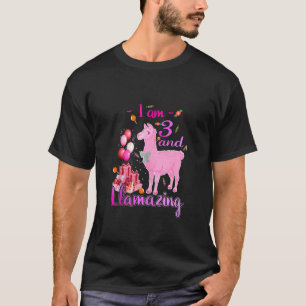 I Am 3 Years Old And Llamazing 3rd Llama Birthday T-Shirt