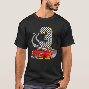 I am 3 Years Old Racing Car Boys Kids Crew 3rd Bir T-Shirt