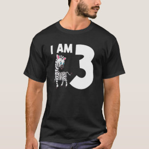 I Am 3 Zebra 3 Years Old T-Shirt