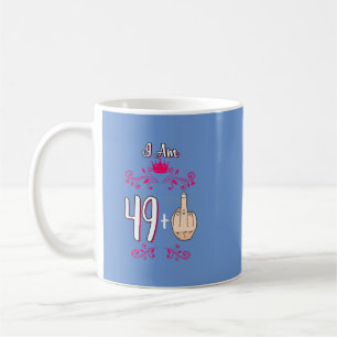 I Am 49 Plus Middle Finger 50th Birthday 50 Years Coffee Mug