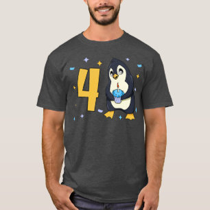 I am 4 with penguin kids birthday 4 years old T-Shirt