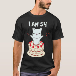 I am 54 Cute cat kitten with birthday cake T-Shirt