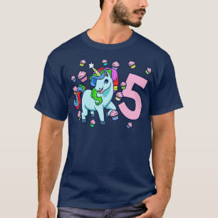I am 5 with unicorn girl birthday 5 years old T-Shirt
