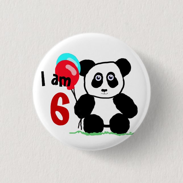 I Am 6 – Fun 6th Birthday Design for Kids 3 Cm Round Badge (Front)