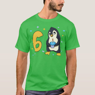 I am 6 with penguin kids birthday 6 years old T-Shirt