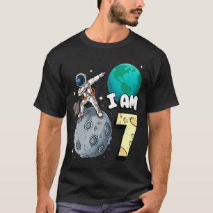 I Am 7 Space Astronaut Kid Moon Walker 7th Birthda T-Shirt