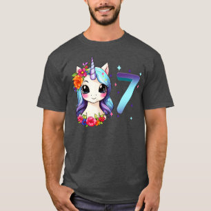 I am 7 with unicorn girl birthday 7 years old 1 T-Shirt