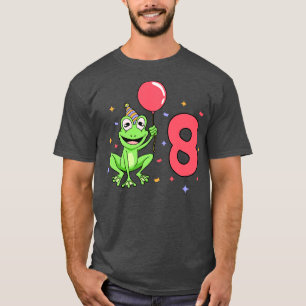 I am 8 with frog kids birthday 8 years old T-Shirt