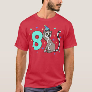 I am 8 with lemur kids birthday 8 years old T-Shirt