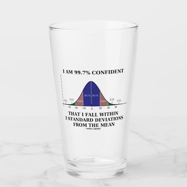 I Am 99.7% Confident Fall Within 3 Standard Dev Glass (Front)