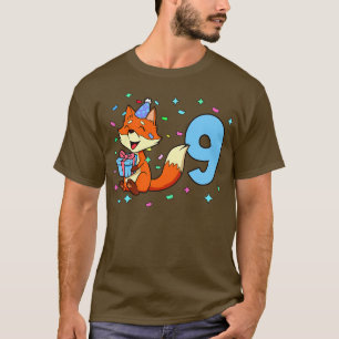 I am 9 with fox boy birthday 9 years old T-Shirt