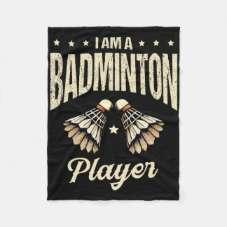 I Am A Badminton Player Racket Shuttle 1  Fleece Blanket